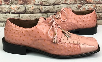 Мужские туфли-оксфорды Marco Vicci PENN с узором страус розовая кожа размер 11 M - Изображение 1 из 4