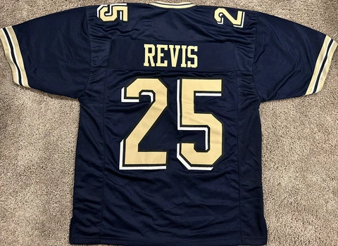 UNSIGNED CUSTOM Sewn Stitched Darrelle Revis Pitt Blue Jersey - XL Cover