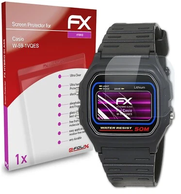 atFoliX Pellicola Vetro per Casio W-59-1VQES 9H Armatura di protezione - Image 1 of 4