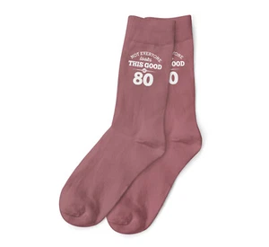 80th Birthday Gift Present Idea For Ladys Her Women 80 Pink Socks Fun Keepsake - Picture 1 of 5