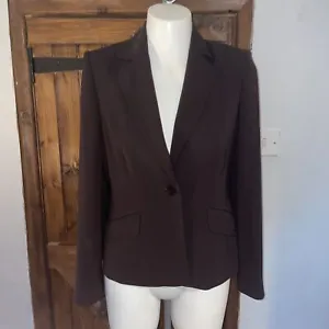 Laura Ashley Brown Single Button Womens Blazer Jacket Size UK 12 - Picture 1 of 7