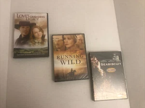 3 DVDs, Love’s Unending Legacy (2007), Running Wild(2017), Seabiscuit(2003) - Picture 1 of 14