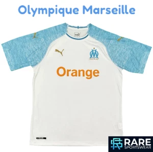 AUTHENTIC OLYMPIQUE MARSEILLE 2018 HOME FOOTBALL SHIRT LARGE ADULT PUMA (V GOOD) - Picture 1 of 8