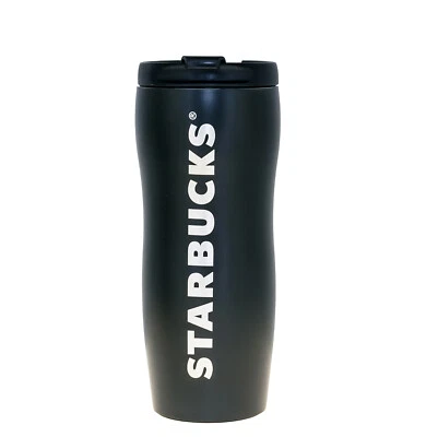 Starbucks Lucy Negro Logo Curvilíneo Acero Inoxidable Vaso 12 OZ Aspirador Termo Taza Foto 1 de 3
