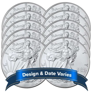 Lot of 10 - $1 American Silver Eagle 1 oz Random Year BU - Picture 1 of 3