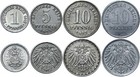 German Empire Collection BUNDLE Set - 4 Coins 1 5 10 Pfennig 1915-1922 LOT - WW1