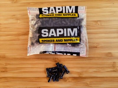 Pezones de bloqueo seguro de aluminio Sapim PolyAx negro 14 mm x 2 mm (14G) - 10 piezas Foto 1 de 4