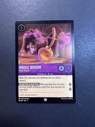 Disney Lorcana: Into The Inklands - Magic Broom - 45/204 (Cold Foil) Swift MINT