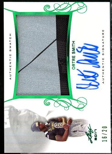 OrTre Smith Card 2017 Leaf Army All-American Bowl Patch Autographs Green #PAOS1  - Image 1 of 2