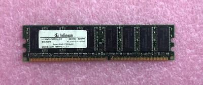 1 X 256MB INFINEON PC-2700U DDR-333 NON-ECC MEMORY RAM HYS64D32000GU-6-B - Image 1 of 2