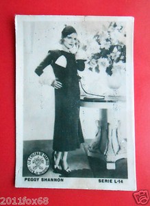 figure actors actor figure cigarette cards cia tabacos L 14 peggy shannon