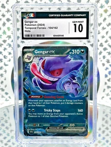 CGC 10 Gengar EX 104/162 Temporal Forces Full Art Double Rare Pokemon Card - Picture 1 of 1