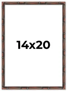 14x20 Frame Brown Bamboo with Dark Coffee/Walnut Finish | Solid Wood Picture Fra - Picture 1 of 9