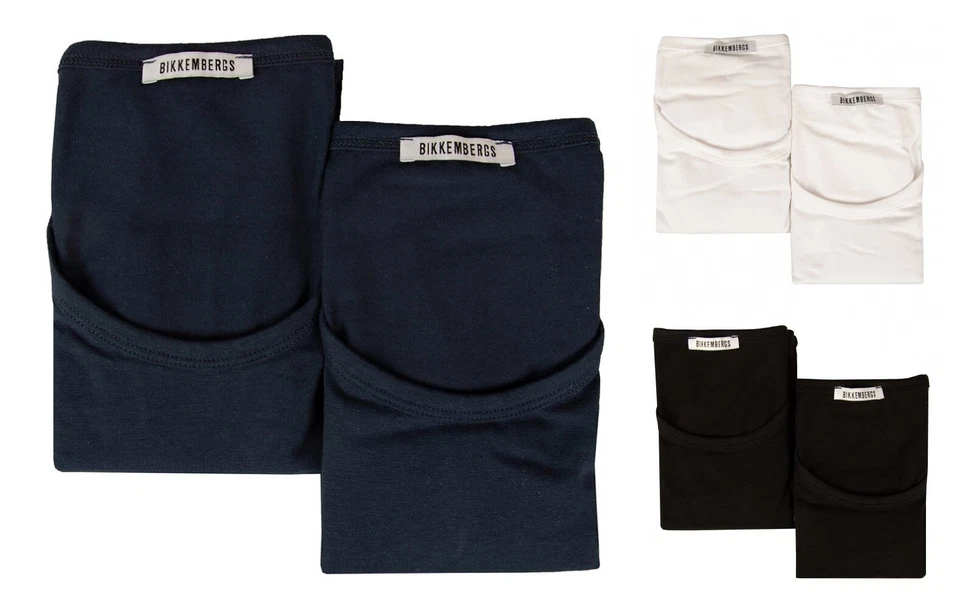 BIKKEMBERGS man t-shirt 2 pack t-shirts short sleeve crew neck stretch cotton bi - Image 1 of 1