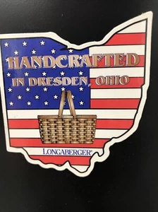 Vtg Dresden,OHIO Featuring LONGABERGER Fridge Magnet Patriotic - Picture 1 of 3