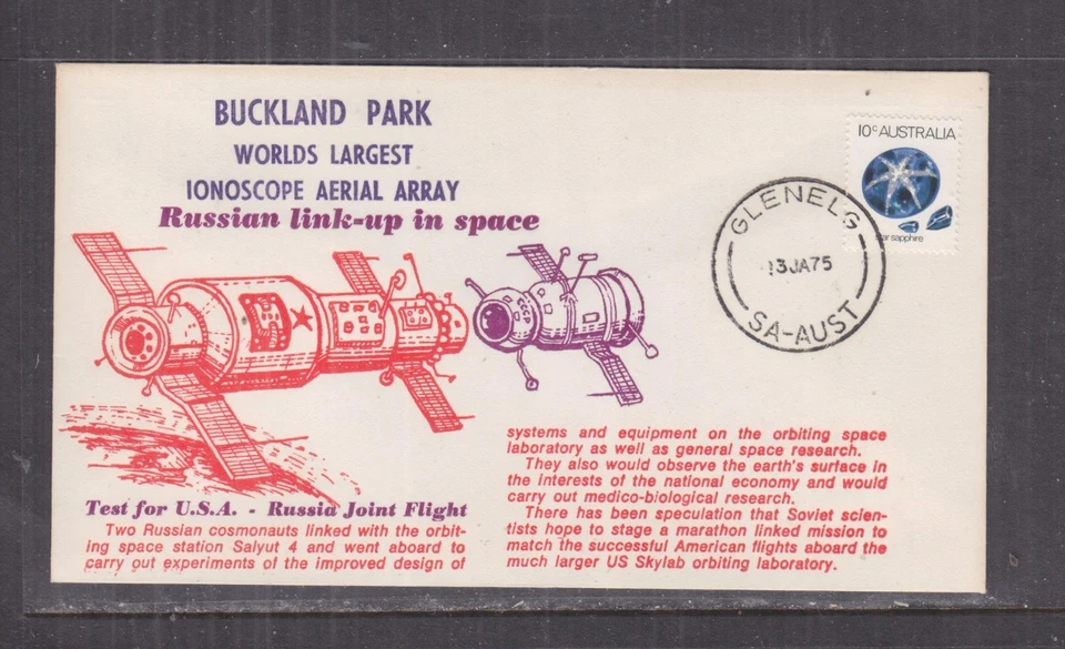 AUSTRALIA, 1974 Buckland Park Ionoscope Aerial Array, Rusia - EE. UU. cubierta de enlace Foto 1 de 1