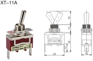 Interruptor A Palanca Unipolar On-Off 250V 15A Faston 6,3 Switch de M12x12 - Imagen 1 de 1