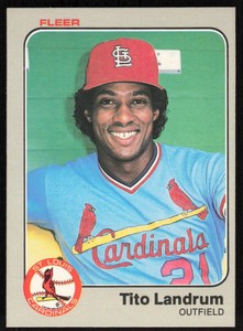 1983 Fleer #13 Tito Landrum   - FREE SHIPPING