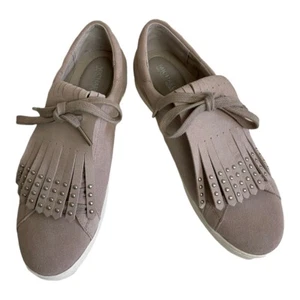 Michael Michael Kors Keaton Kiltie Sneaker Suede Leather Size 9 New Beige/Tan - Picture 1 of 10
