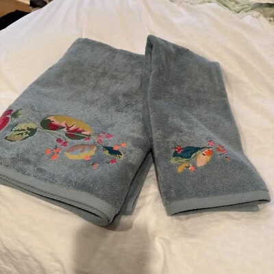 Lençol de banho e toalha de mão Yves Delorme novo com etiquetas auxiliar - Imagem 1 de 4