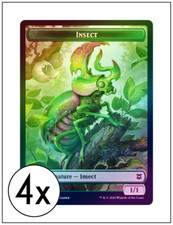 4x Foil Insect Token (For Scute Swarm), Zendikar Rising, Magic the Gathering MTG