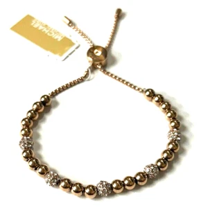 (MA6) Michael Kors Bracelet Rose Gold Plated Brilliance MKJ5220791 Adjustable - Picture 1 of 3