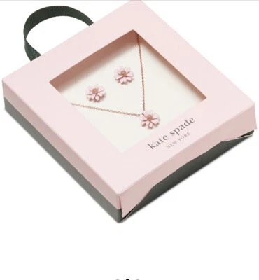 $78 Kate Spade Flower Stud Earrings & Necklace Into The Bloom. Pink Daisy  A3-5 - Image 1 of 2