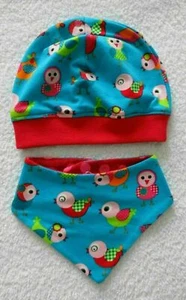 Handmade ♥ Mütze Beanie ♥ Halstuch ♥ 2 Tlg.Set ♥ Vögelchen - Bild 1 von 1