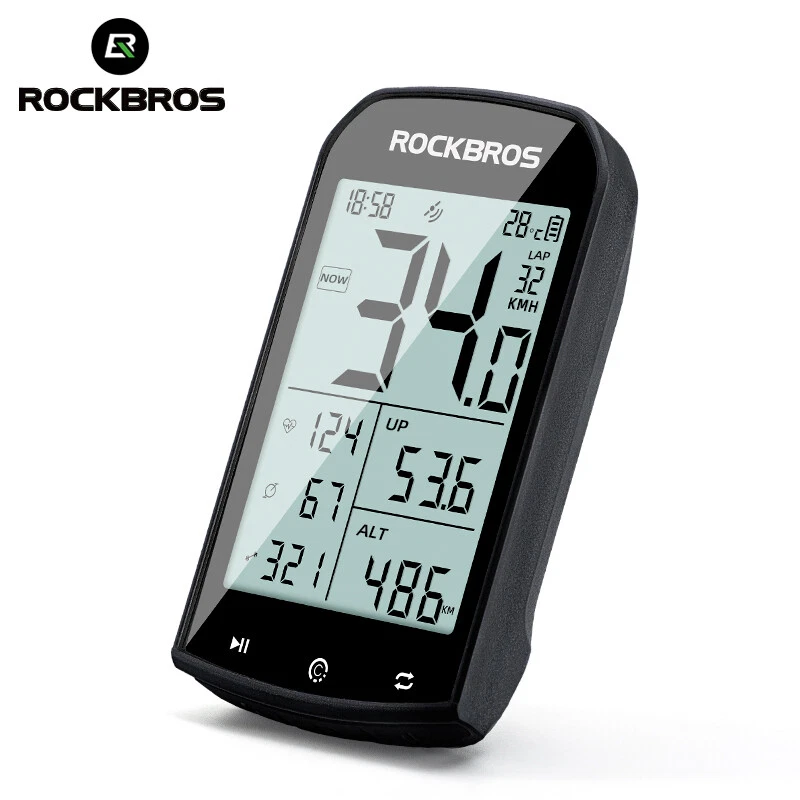 ROCKBROS M1 GPS Cycling Computer Wireless Bluetooth 5.0 IPX6 Waterproof ANT+ - Image 1 of 4