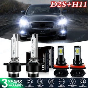 Faros HID de xenón altos/bajos + luz antiniebla 4 piezas bombillas para Infiniti M37 2011 2012 2013 - Imagen 1 de 12