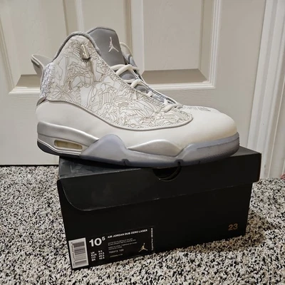  Tênis de basquete masculino Air Jordan Dub Zero laser prata branca 10.5 705413 100 - Imagem 1 de 4
