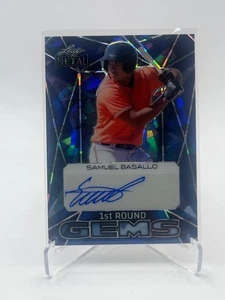 2024 FOGLIA METALLO SAMUEL BASALLO RC AUTO CRISTALLI BLU #D 4/12 SSP ORIOLES - Foto 1 di 1