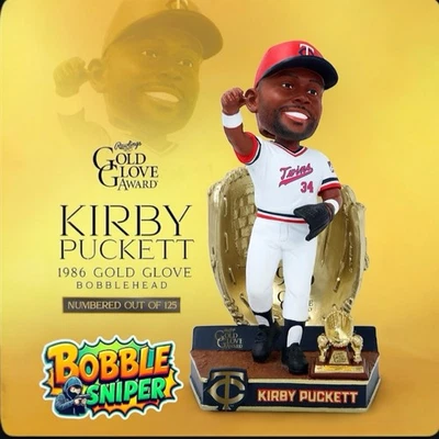 KIRBY PUCKETT Minnesota Twins "1986 Rawlings Gold Glove" MLB Bobblehead Foto 1 de 4