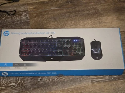 HP GK1100 Gaming Keyboard and Mouse Set with LED Backlight - Image 1 of 2