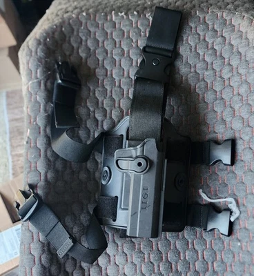 IMI Tactical 1911 Colt M45A1 CQBP Railed, tactical leg holster RH -used - Image 1 of 3