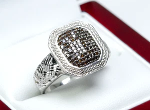 925 Silber - moderner Herren-Ring/ Siegel - 0.95 ct Diamanten - Harry Ivens - Bild 1 von 8