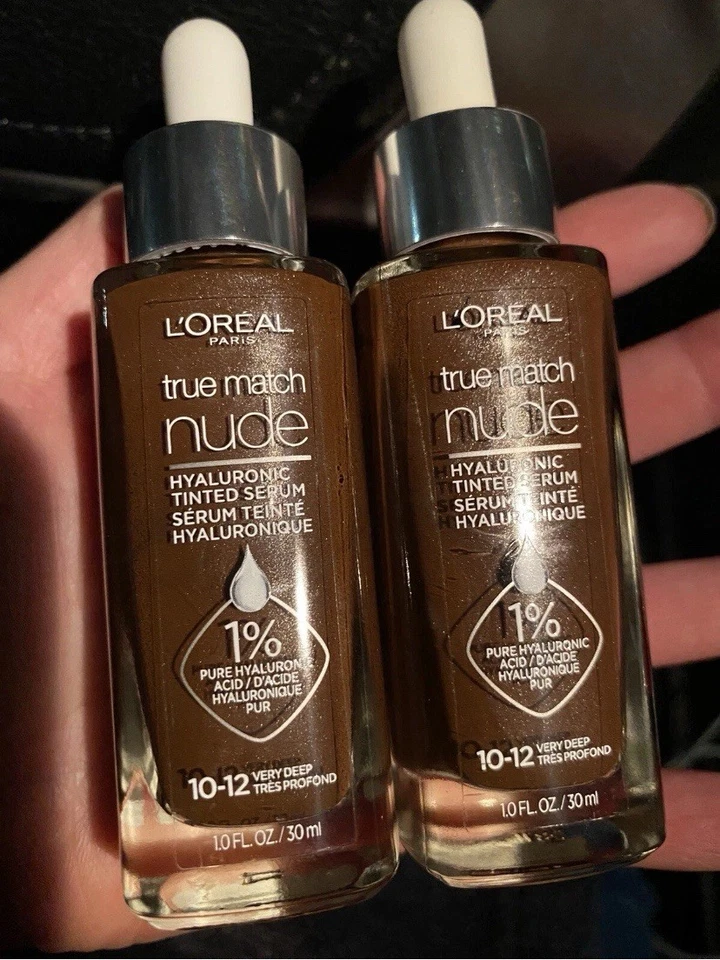 L’Oréal True Match Nude Hyalauronic Tinted Serum. 10-12 Very Deep. Two Bottles. - Image 1 of 1