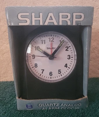 SHARP Quartz Analog Alarm CLOCK Ascending Alarm Backlight Easy to Read Dial NEW - Image 1 of 2
