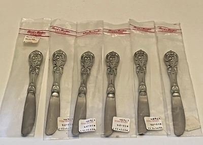 REED & BARTON FRANCIS 1er ESPARCIDORES DE MANTEQUILLA MODERNOS PLATA ESTERLINA 6 piezas SIN USAR Foto 1 de 4