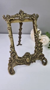 Antique Brass Art NOUVEAU Frame with stand Ornate 15 cm - Picture 1 of 11