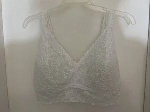 Women’s NoBo No Boundaries White Lace Bralette Bra Size 3XL Wireless - Picture 1 of 4