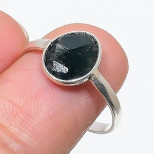 Anillo Boho Hija Racimo Plata 925 Ágata Musgo Indio Natural Oferta Día de las Hermanas - Imagen 1 de 7