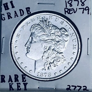 1878 REV 79 MORGAN SILVER DOLLAR HI GRADE U.S. MINT RARA KEY DATE COIN 2772 - Foto 1 di 3
