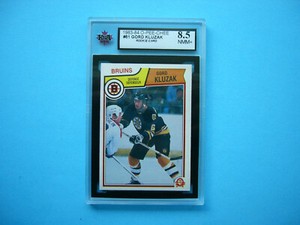 1983/84 O-PEE-CHEE NHL HOCKEY CARD #51 GORD KLUZAK ROOKIE KSA 8.5 NM/MT+ OPC