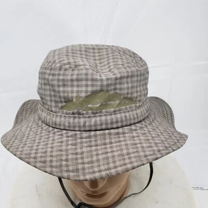 OR Outdoor Research Size Medium 3-6Y Boonie Bucket Sun Hat Gray Checkered Plaid - Picture 1 of 12