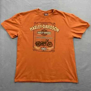 Harley Davidson Motorcycles New York City Orange T-Shirt Size XL - Picture 1 of 9