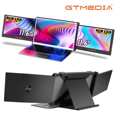 GTMEDIA Portable Dual 11.6" Monitors for 13-17.3" Laptop Extender Plug&Play US - Image 1 of 4