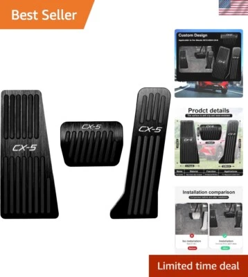 3PCS Aluminum Non-Slip Pedal Cover Kit for Mazda CX-5 2013-2025 - Image 1 of 4