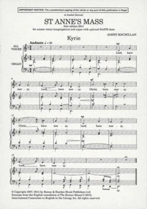 St Anne's Mass choral score sheet music New edition 2011 MacMillan, James ca - Picture 1 of 1