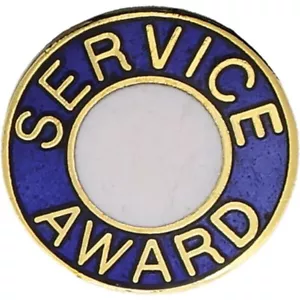 Service Award Pin 0.5" Diameter Business Recognition Accessory Blue & Yellow - Picture 1 of 1